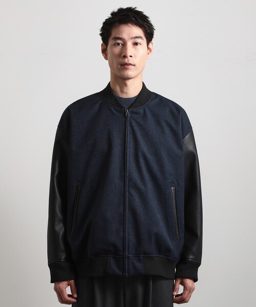 THE SHOP TK （ザ ショップ ティーケー ）の「【1ランク上の大人カジュアルに】異素材コンビ リブブルゾン（ブルゾン・メンズ・ネイビー/ブラック・02/03/04）」の21枚目の写真