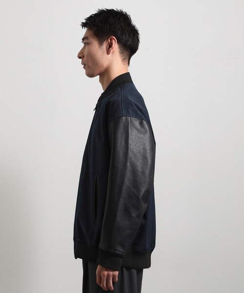 THE SHOP TK （ザ ショップ ティーケー ）の「【1ランク上の大人カジュアルに】異素材コンビ リブブルゾン（ブルゾン・メンズ・ネイビー/ブラック・02/03/04）」の22枚目の写真