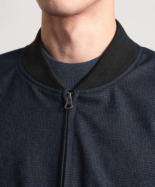 THE SHOP TK （ザ ショップ ティーケー ）の「【1ランク上の大人カジュアルに】異素材コンビ リブブルゾン（ブルゾン・メンズ・ネイビー/ブラック・02/03/04）」の4枚目の写真