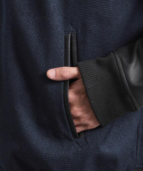 THE SHOP TK （ザ ショップ ティーケー ）の「【1ランク上の大人カジュアルに】異素材コンビ リブブルゾン（ブルゾン・メンズ・ネイビー/ブラック・02/03/04）」の6枚目の写真