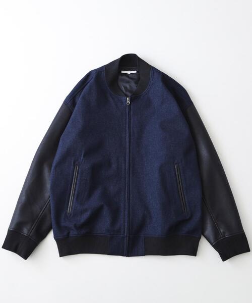 THE SHOP TK （ザ ショップ ティーケー ）の「【1ランク上の大人カジュアルに】異素材コンビ リブブルゾン（ブルゾン・メンズ・ネイビー/ブラック・02/03/04）」の9枚目の写真