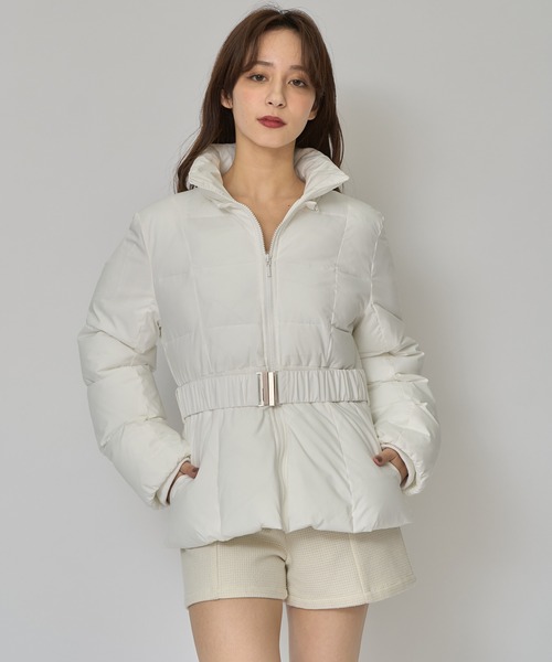 REDYAZEL（レディアゼル）の「ベルトデザインキルティングファイバーダウンジャケット（ダウンジャケット/コート・レディース・ベージュ/ホワイト/ブラウン系その他/ブラック・SMALL/MEDIUM）」の18枚目の写真