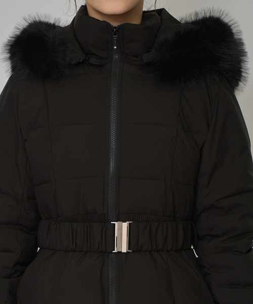 REDYAZEL（レディアゼル）の「ベルトデザインキルティングファイバーダウンジャケット（ダウンジャケット/コート・レディース・ベージュ/ホワイト/ブラウン系その他/ブラック・SMALL/MEDIUM）」の11枚目の写真