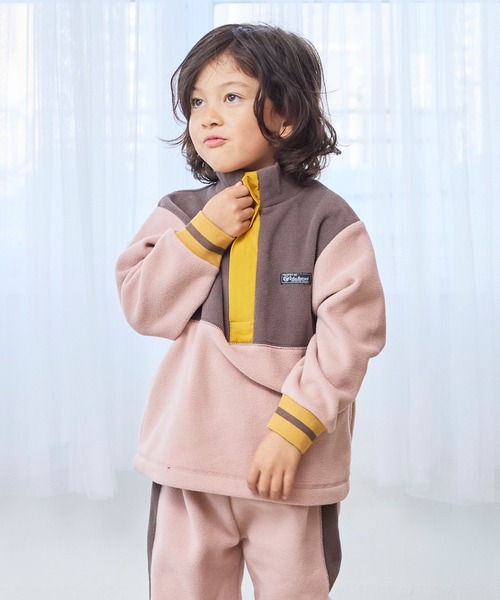 Life Support Products(ライフサポートプロダクツ)の「フリースツートンハーフジップトレーナ-(その他アウター・キッズ・ピンク/チャコール/アイボリー・90/100/110/120/130/140/150)」の1枚目の写真