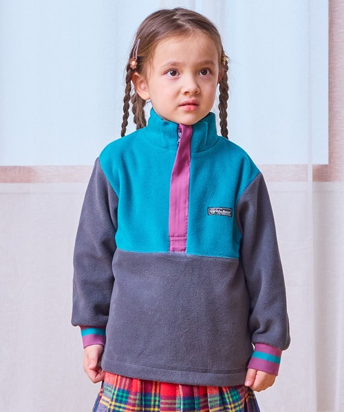 Life Support Products(ライフサポートプロダクツ)の「フリースツートンハーフジップトレーナ-(その他アウター・キッズ・ピンク/チャコール/アイボリー・90/100/110/120/130/140/150)」の3枚目の写真