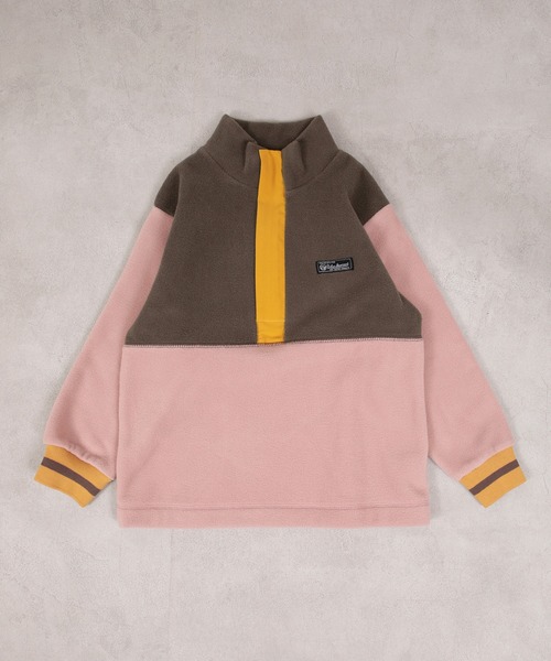 Life Support Products(ライフサポートプロダクツ)の「フリースツートンハーフジップトレーナ-(その他アウター・キッズ・ピンク/チャコール/アイボリー・90/100/110/120/130/140/150)」の4枚目の写真