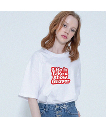 [ユニセックス]ライフロゴフォント半袖Tシャツ_ホワイト