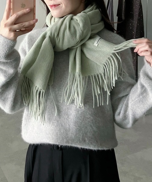 mysty woman(ミスティウーマン)の「メランジパステルストール 571637(マフラー・レディース・パープル/オレンジ/グリーン・FREE)」の17枚目の写真