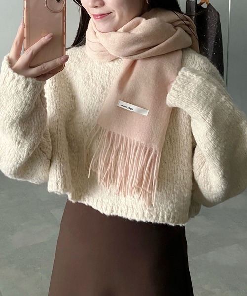 mysty woman(ミスティウーマン)の「メランジパステルストール 571637(マフラー・レディース・パープル/オレンジ/グリーン・FREE)」の18枚目の写真