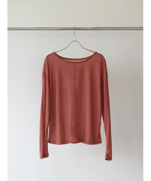Brown&Street（ブラウンアンドストリート）の「ライトシアークルーネック（Tシャツ/カットソー・レディース・ブラック/ホワイト/コーラル・FREE）」の4枚目の写真