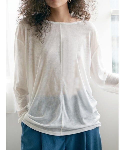 Brown&Street（ブラウンアンドストリート）の「ライトシアークルーネック（Tシャツ/カットソー・レディース・ブラック/ホワイト/コーラル・FREE）」の8枚目の写真