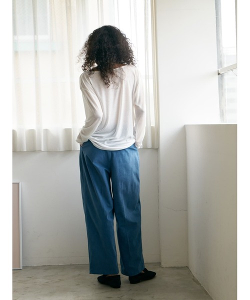 Brown&Street（ブラウンアンドストリート）の「ライトシアークルーネック（Tシャツ/カットソー・レディース・ブラック/ホワイト/コーラル・FREE）」の11枚目の写真