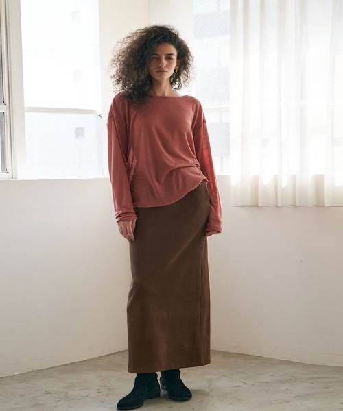 Brown&Street（ブラウンアンドストリート）の「ライトシアークルーネック（Tシャツ/カットソー・レディース・ブラック/ホワイト/コーラル・FREE）」の12枚目の写真