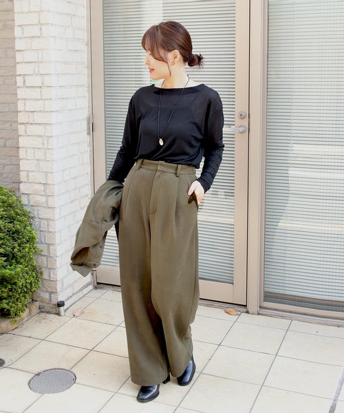Brown&Street（ブラウンアンドストリート）の「ライトシアークルーネック（Tシャツ/カットソー・レディース・ブラック/ホワイト/コーラル・FREE）」の15枚目の写真