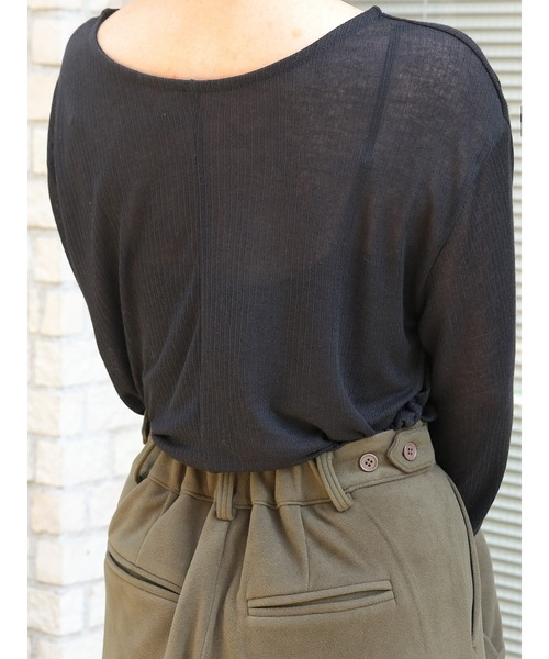 Brown&Street（ブラウンアンドストリート）の「ライトシアークルーネック（Tシャツ/カットソー・レディース・ブラック/ホワイト/コーラル・FREE）」の16枚目の写真