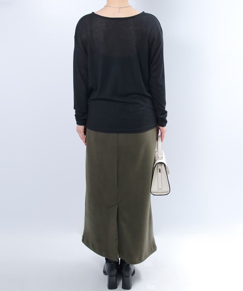 Brown&Street（ブラウンアンドストリート）の「ライトシアークルーネック（Tシャツ/カットソー・レディース・ブラック/ホワイト/コーラル・FREE）」の21枚目の写真