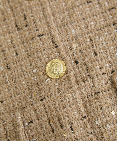 Jayro(ジャイロ)の「ツイード金釦ジャケット(ノーカラージャケット・レディース・ベージュ/ブラック系その他・M)」の9枚目の写真