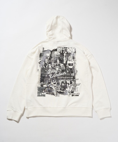 BOY LONDON（ボーイロンドン）の「【BOY LONDON】LEAVE THE BOY ALONE Photo Hoodie Parka（パーカー・メンズ・ホワイト・LARGE/MEDIUM）」の2枚目の写真
