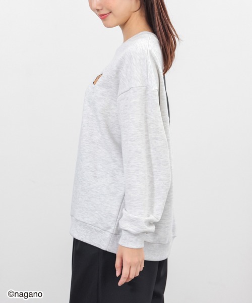 Honeys（ハニーズ）の「【ちいかわ・ちいかわ】ちいかわ／ゆるトレーナー（スウェット・レディース・グリーン/ベージュ/スミクロ/杢グレー・M/SS/S/LL/L）」の7枚目の写真