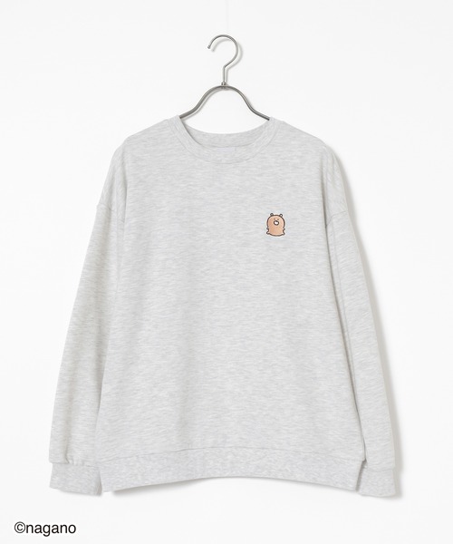 Honeys（ハニーズ）の「【ちいかわ・ちいかわ】ちいかわ／ゆるトレーナー（スウェット・レディース・グリーン/ベージュ/スミクロ/杢グレー・M/SS/S/LL/L）」の9枚目の写真