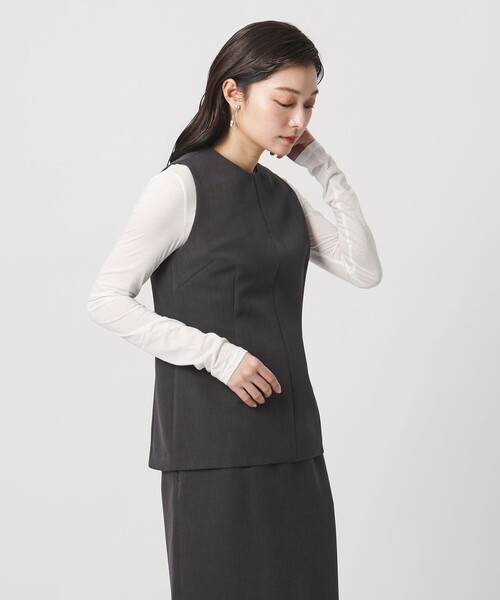 MARW UNITED ARROWS（マルゥ ユナイテッドアローズ）の「＜MARW UNITED ARROWS＞ペプラム ノースリーブ ブラウス（シャツ/ブラウス・レディース・ネイビー/ダークグレー/ナチュラル・FREE）」の4枚目の写真