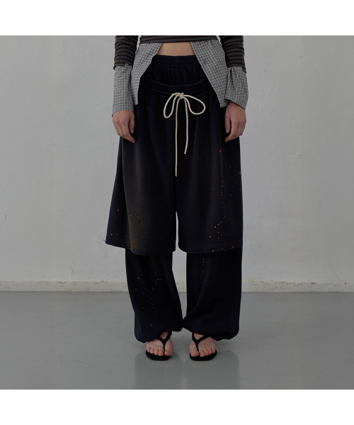 LCDC TM(エルシーディーシーティーエム)の「LAYERED DETAIL JERSEY PANTS (NAVY)(スウェットパンツ・レディース・その他・OS)」の1枚目の写真