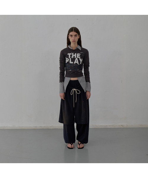 LCDC TM(エルシーディーシーティーエム)の「LAYERED DETAIL JERSEY PANTS (NAVY)(スウェットパンツ・レディース・その他・OS)」の2枚目の写真
