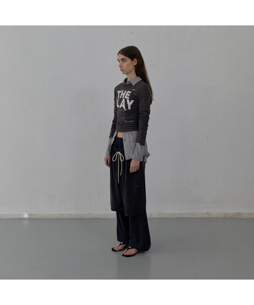 LCDC TM(エルシーディーシーティーエム)の「LAYERED DETAIL JERSEY PANTS (NAVY)(スウェットパンツ・レディース・その他・OS)」の3枚目の写真