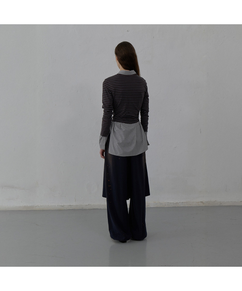 LCDC TM(エルシーディーシーティーエム)の「LAYERED DETAIL JERSEY PANTS (NAVY)(スウェットパンツ・レディース・その他・OS)」の4枚目の写真