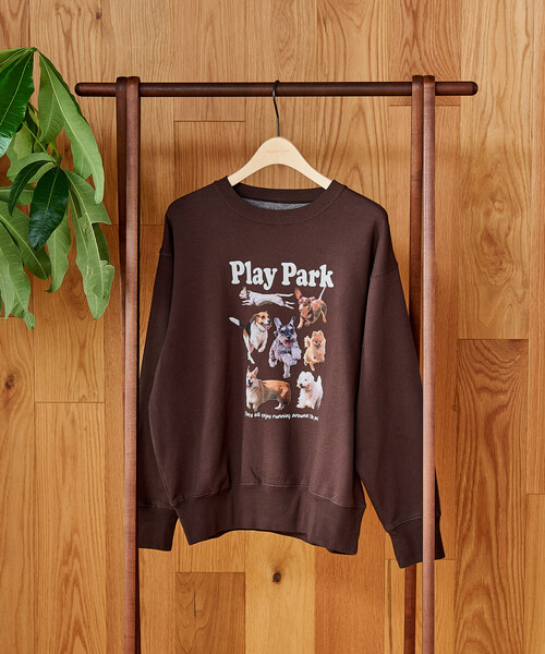 デットストック　　　★ボンズ　スエット★ セール】ドッグラン 裏起毛スウェット/ ドッグプリント スウェット