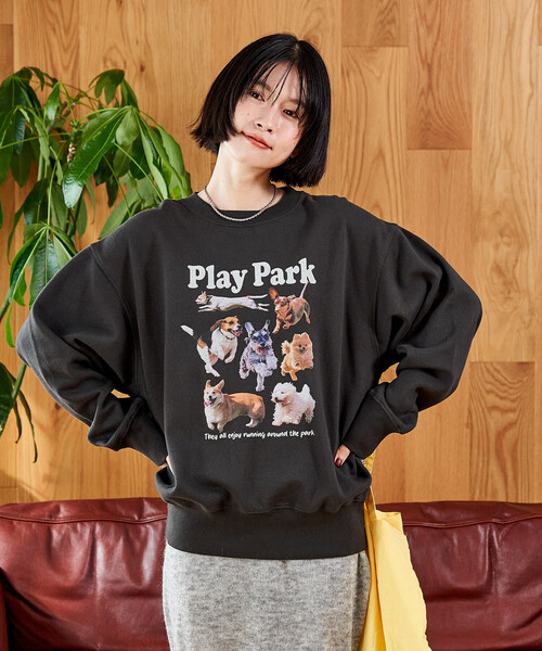 ドッグラン 裏起毛スウェット/ ドッグプリント スウェット（スウェット