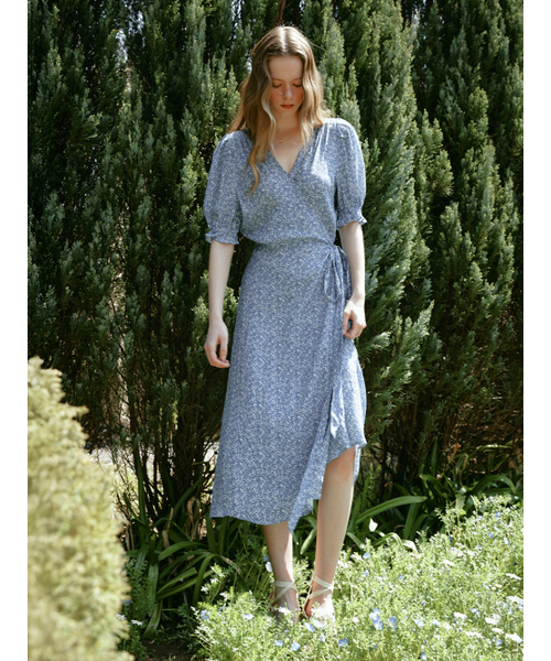 LENINA（レニーナ）の「JANE flower lap dress_SKY（ワンピース・レディース・スカイブルー・MEDIUM/SMALL）」の2枚目の写真