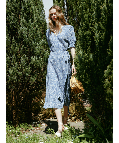 LENINA（レニーナ）の「JANE flower lap dress_SKY（ワンピース・レディース・スカイブルー・MEDIUM/SMALL）」の3枚目の写真