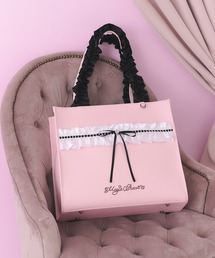 Magia Charm（マギアチャーム）の「【A4サイズ可 大容量】リボンフリルトートバッグ / 推し活バッグ うちわ ペンライト キャリーオンバッグ（トートバッグ）」