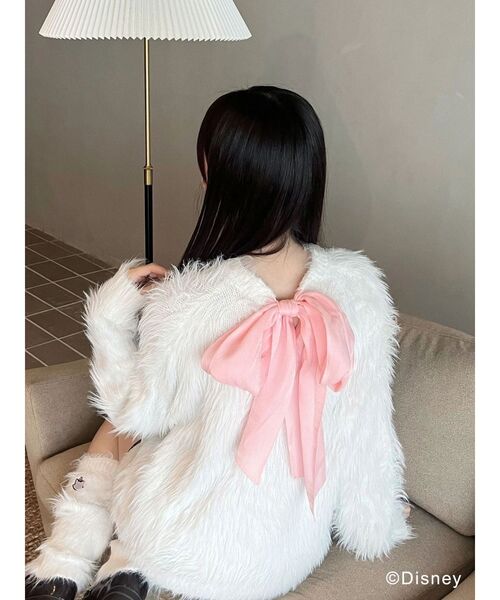 MERCURYDUO(マーキュリーデュオ)の「【ディズニーコレクション】おしゃれキャット/ ロングシャギーバックリボンニット(ニット/セーター・レディース・オフホワイト/チャコールグレー/キャメル・FREE)」の16枚目の写真