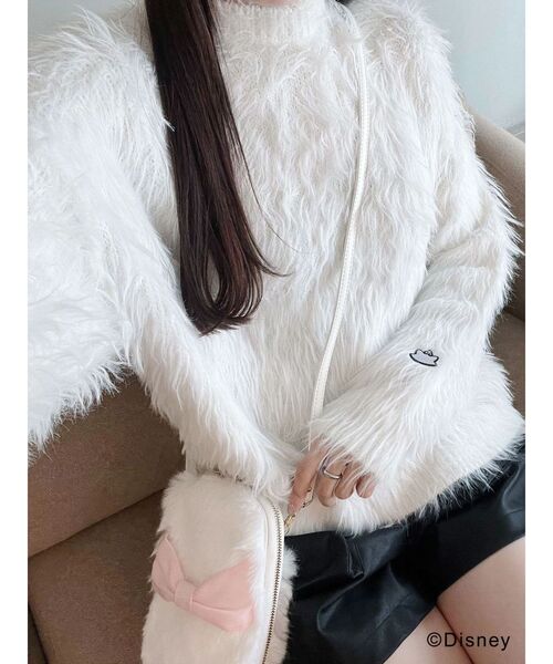 MERCURYDUO(マーキュリーデュオ)の「【ディズニーコレクション】おしゃれキャット/ ロングシャギーバックリボンニット(ニット/セーター・レディース・オフホワイト/チャコールグレー/キャメル・FREE)」の17枚目の写真