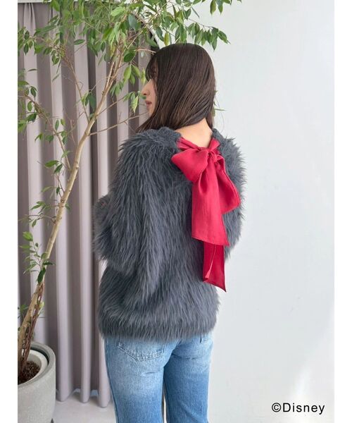 MERCURYDUO(マーキュリーデュオ)の「【ディズニーコレクション】おしゃれキャット/ ロングシャギーバックリボンニット(ニット/セーター・レディース・オフホワイト/チャコールグレー/キャメル・FREE)」の18枚目の写真