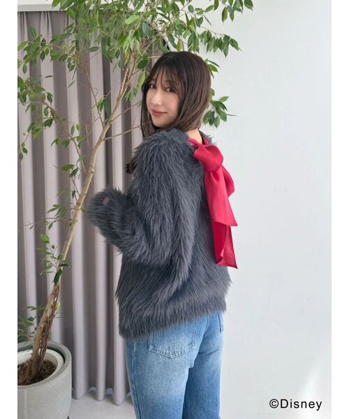 MERCURYDUO(マーキュリーデュオ)の「【ディズニーコレクション】おしゃれキャット/ ロングシャギーバックリボンニット(ニット/セーター・レディース・オフホワイト/チャコールグレー/キャメル・FREE)」の20枚目の写真