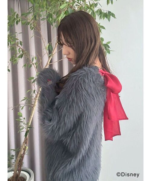 MERCURYDUO(マーキュリーデュオ)の「【ディズニーコレクション】おしゃれキャット/ ロングシャギーバックリボンニット(ニット/セーター・レディース・オフホワイト/チャコールグレー/キャメル・FREE)」の21枚目の写真