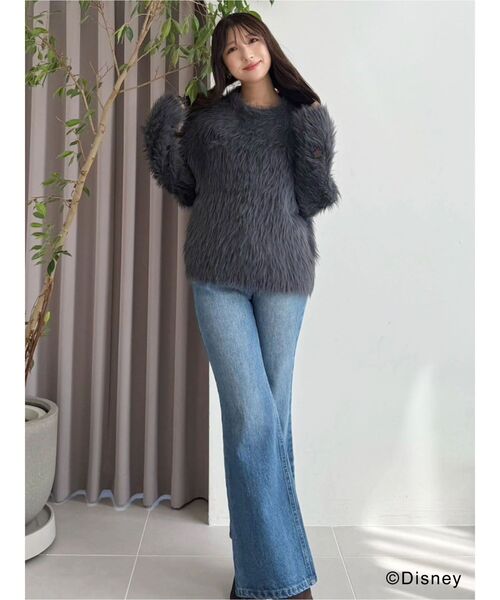 MERCURYDUO(マーキュリーデュオ)の「【ディズニーコレクション】おしゃれキャット/ ロングシャギーバックリボンニット(ニット/セーター・レディース・オフホワイト/チャコールグレー/キャメル・FREE)」の22枚目の写真