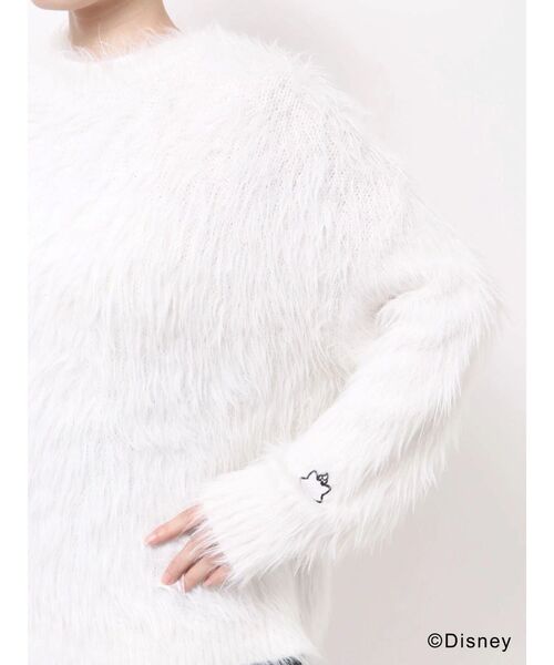 MERCURYDUO（マーキュリーデュオ）の「【ディズニーコレクション】おしゃれキャット/ ロングシャギーバックリボンニット（ニット/セーター・レディース・オフホワイト/チャコールグレー/キャメル・FREE）」の9枚目の写真