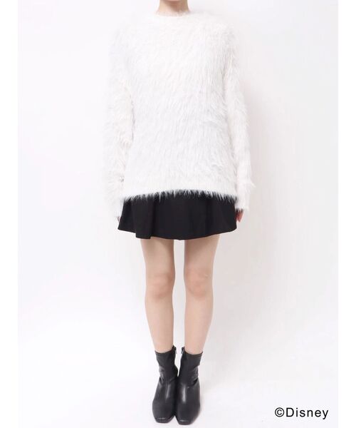 MERCURYDUO（マーキュリーデュオ）の「【ディズニーコレクション】おしゃれキャット/ ロングシャギーバックリボンニット（ニット/セーター・レディース・オフホワイト/チャコールグレー/キャメル・FREE）」の15枚目の写真