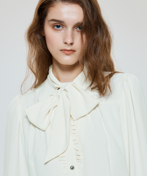 プッシュボウラッフルフラケットブラウス[Lemon(WOMAN)]_UTS-FS46