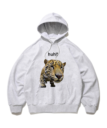 HUH!! LEOPARD HOODIE [MELANGE GRAY]