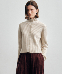 Essential Soft High Neck Knit Cardigan_CTK242(Oatmeal)