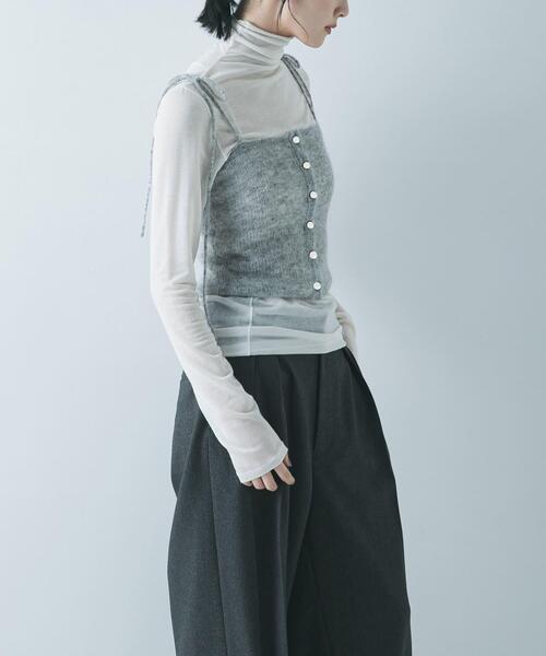 URBAN RESEARCH（アーバンリサーチ）の「シアーモヘヤキャミソール（ニット/セーター・レディース・ライトグレー/イエロー/ネイビー・FREE）」の7枚目の写真