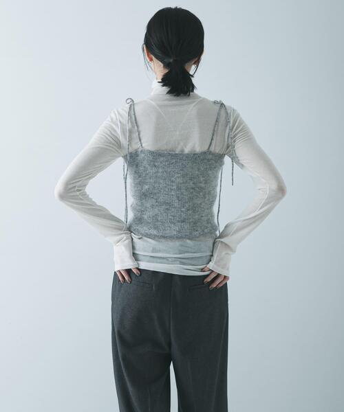 URBAN RESEARCH（アーバンリサーチ）の「シアーモヘヤキャミソール（ニット/セーター・レディース・ライトグレー/イエロー/ネイビー・FREE）」の8枚目の写真