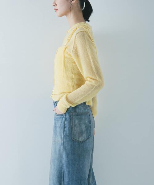 URBAN RESEARCH（アーバンリサーチ）の「シアーモヘヤキャミソール（ニット/セーター・レディース・ライトグレー/イエロー/ネイビー・FREE）」の19枚目の写真