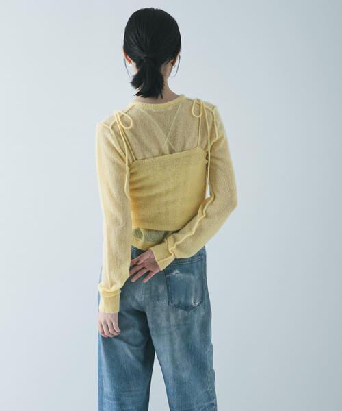 URBAN RESEARCH（アーバンリサーチ）の「シアーモヘヤキャミソール（ニット/セーター・レディース・ライトグレー/イエロー/ネイビー・FREE）」の20枚目の写真