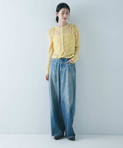 URBAN RESEARCH(アーバンリサーチ)の「シアーモヘヤキャミソール(ニット/セーター・レディース・ライトグレー/イエロー/ネイビー・FREE)」の10枚目の写真